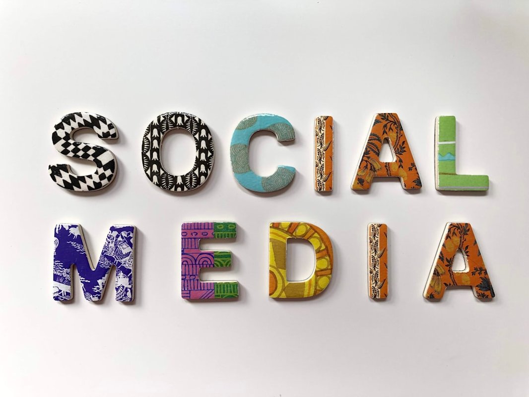 digital marketing - Social Media in Colorful Alphabets