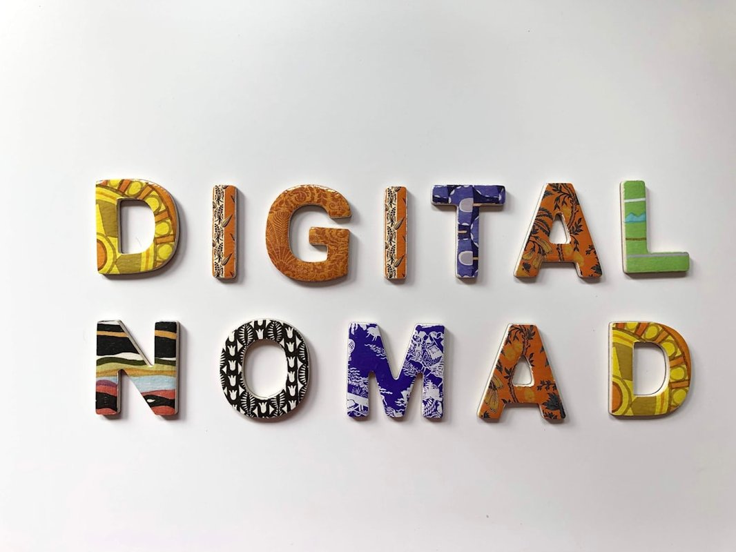 digital marketing illustration - Digital Nomad in Colorful Alphabets