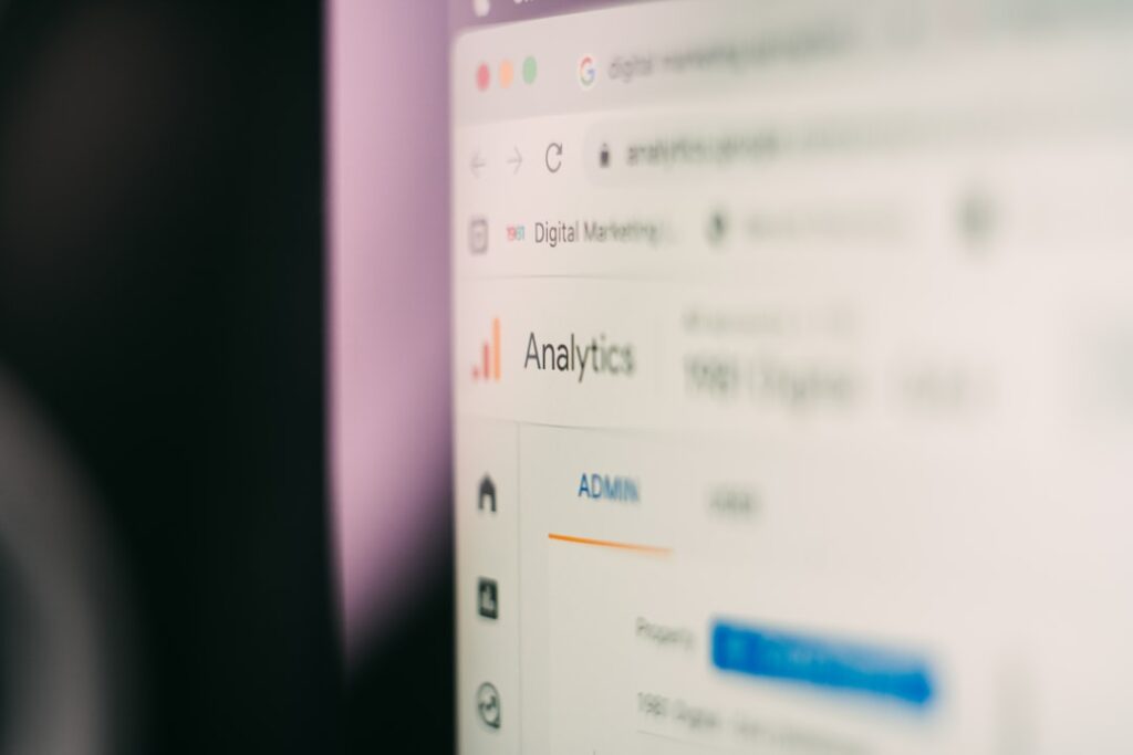 SEO optimization - Google Analytics dashboard and Admin panel for digital marketing with 1981 Digital's SEO services.