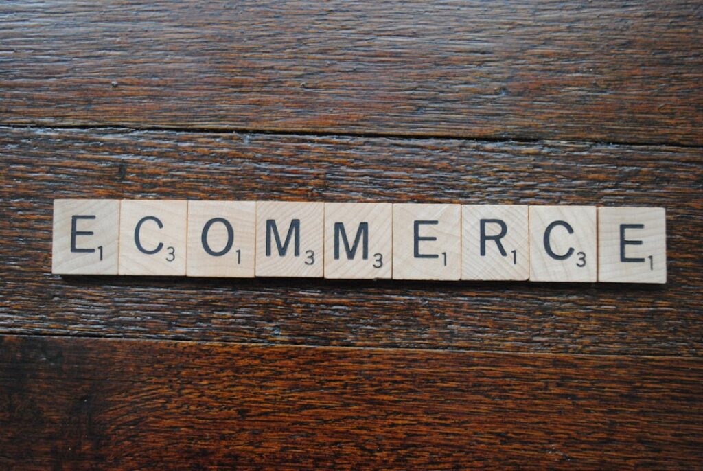 e-commerce trends - a white and black sign