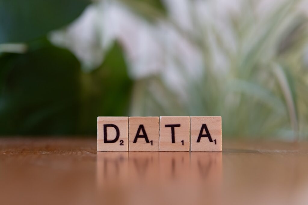 how to fix corrupted data - A wooden block spelling data on a table
